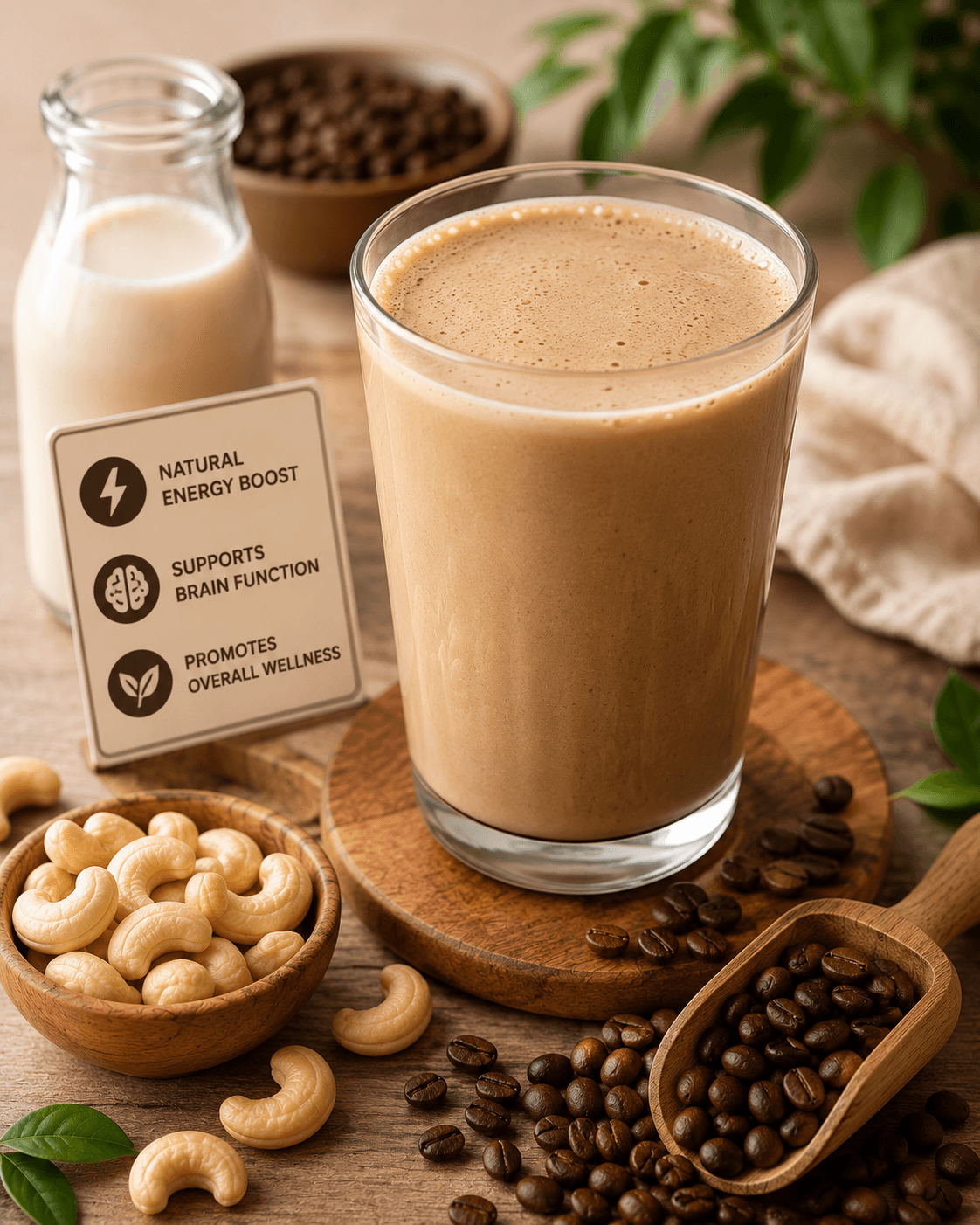(Creamy/Tasty) coffee-cashew milk combination